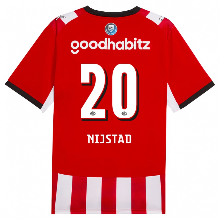 גברים Nina Nijstad #20 אדום לבן שחור ג'רזי ביתית 2026/27 חולצה קצרה