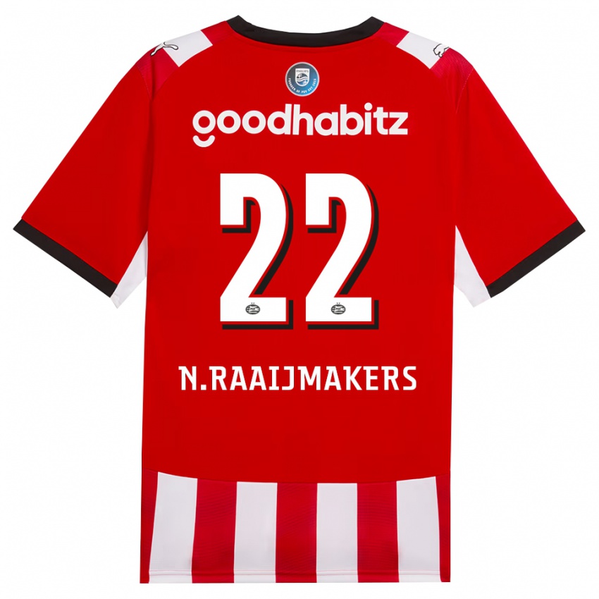 גברים Niels Raaijmakers #22 אדום לבן שחור ג'רזי ביתית 2026/27 חולצה קצרה