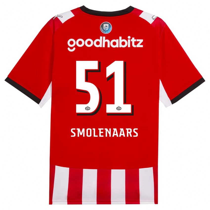 גברים Tijn Smolenaars #51 אדום לבן שחור ג'רזי ביתית 2026/27 חולצה קצרה