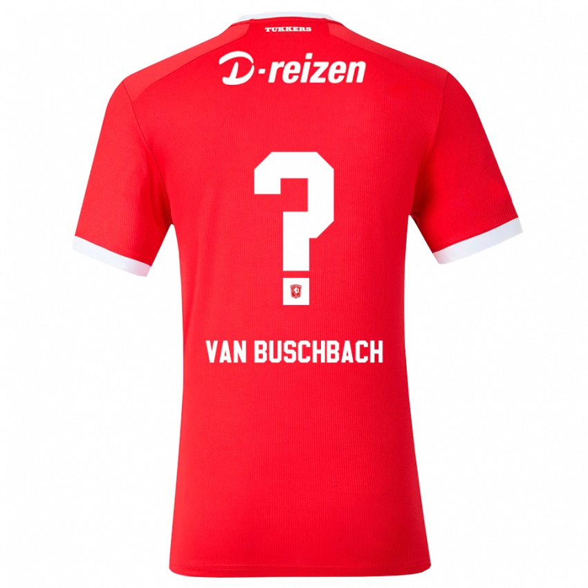 גברים Myles Van Buschbach #0 אדום לבן ג'רזי ביתית 2026/27 חולצה קצרה