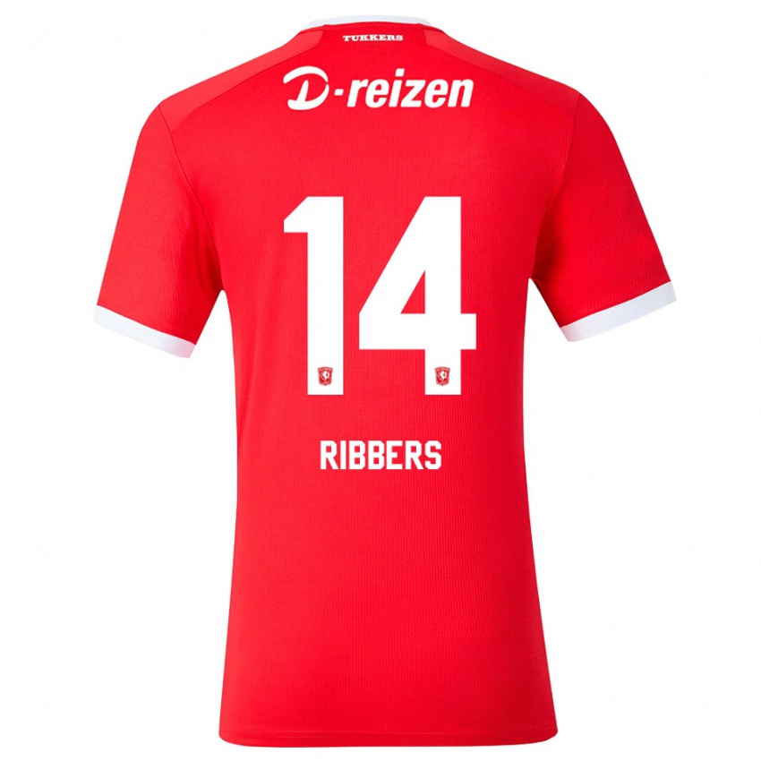 גברים Jort Ribbers #14 אדום לבן ג'רזי ביתית 2026/27 חולצה קצרה