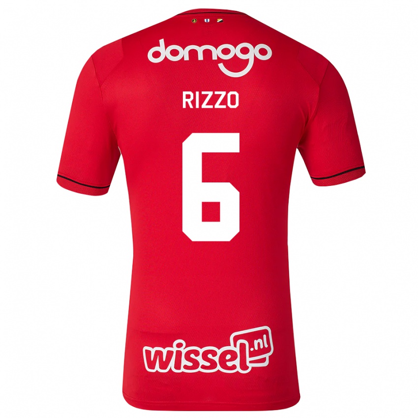 גברים Matteo Rizzo #6 אדום לבן שחור ג'רזי ביתית 2026/27 חולצה קצרה