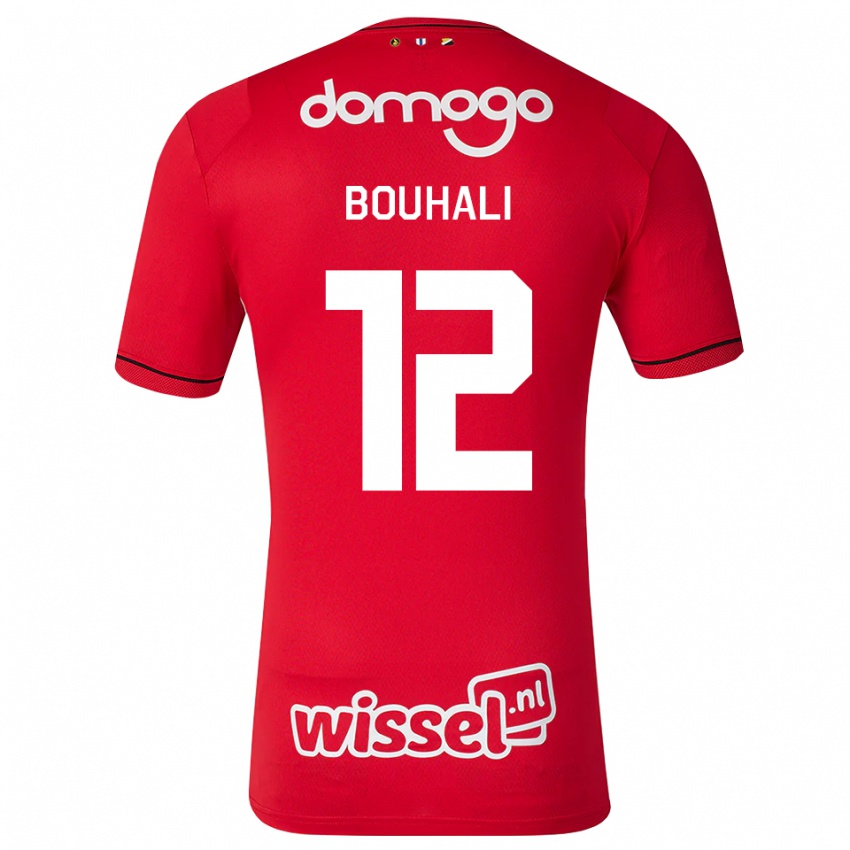 גברים Nassir Bouhali #12 אדום לבן שחור ג'רזי ביתית 2026/27 חולצה קצרה