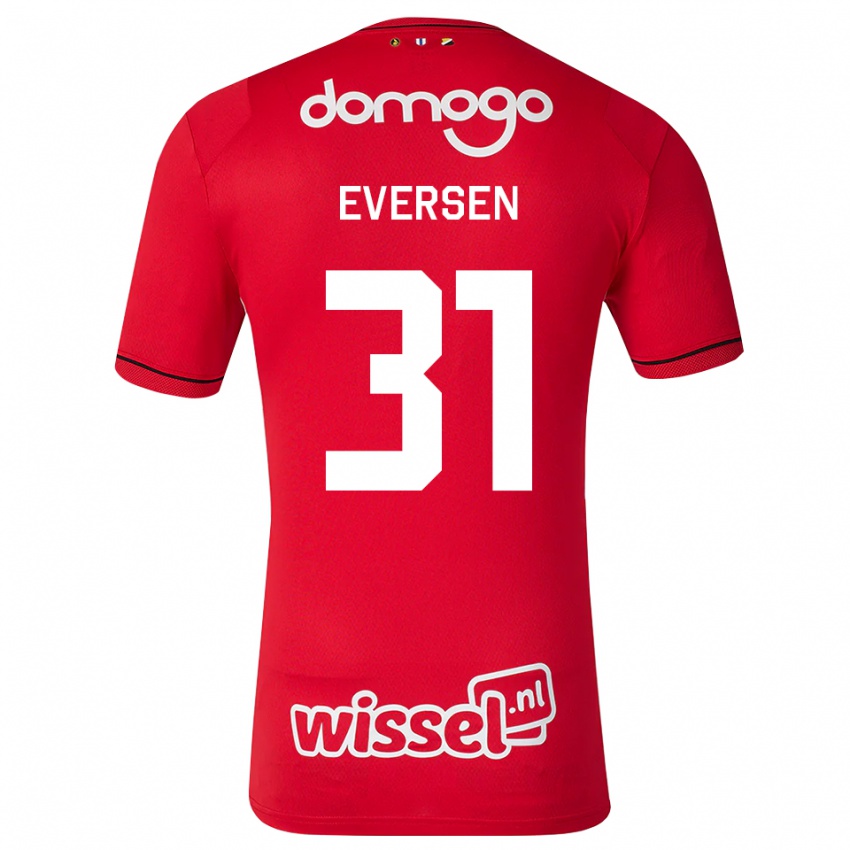 גברים Justin Eversen #31 אדום לבן שחור ג'רזי ביתית 2026/27 חולצה קצרה