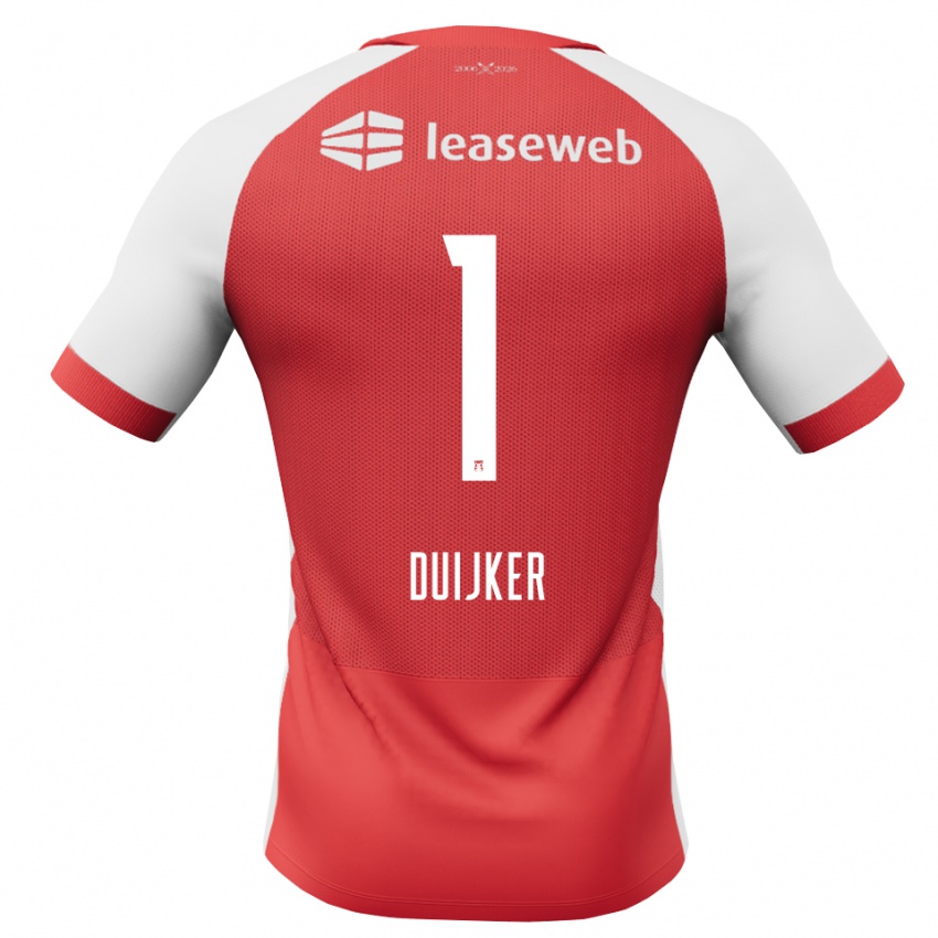 גברים Jaycen Duijker #1 אדום לבן שחור ג'רזי ביתית 2026/27 חולצה קצרה