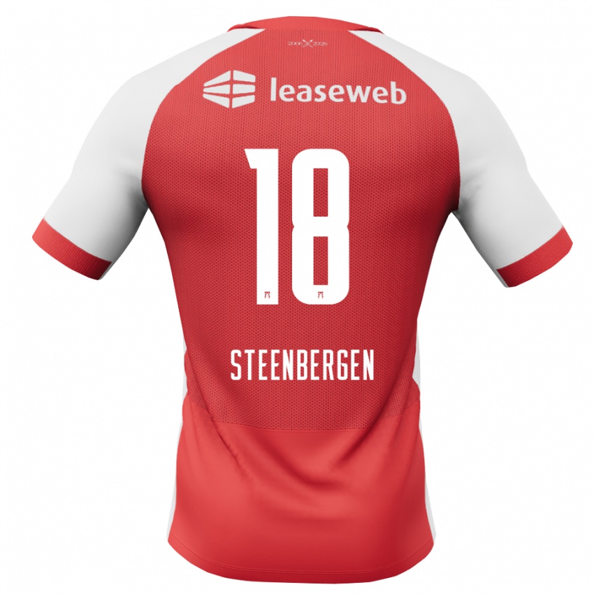גברים Thom Steenbergen #18 אדום לבן שחור ג'רזי ביתית 2026/27 חולצה קצרה