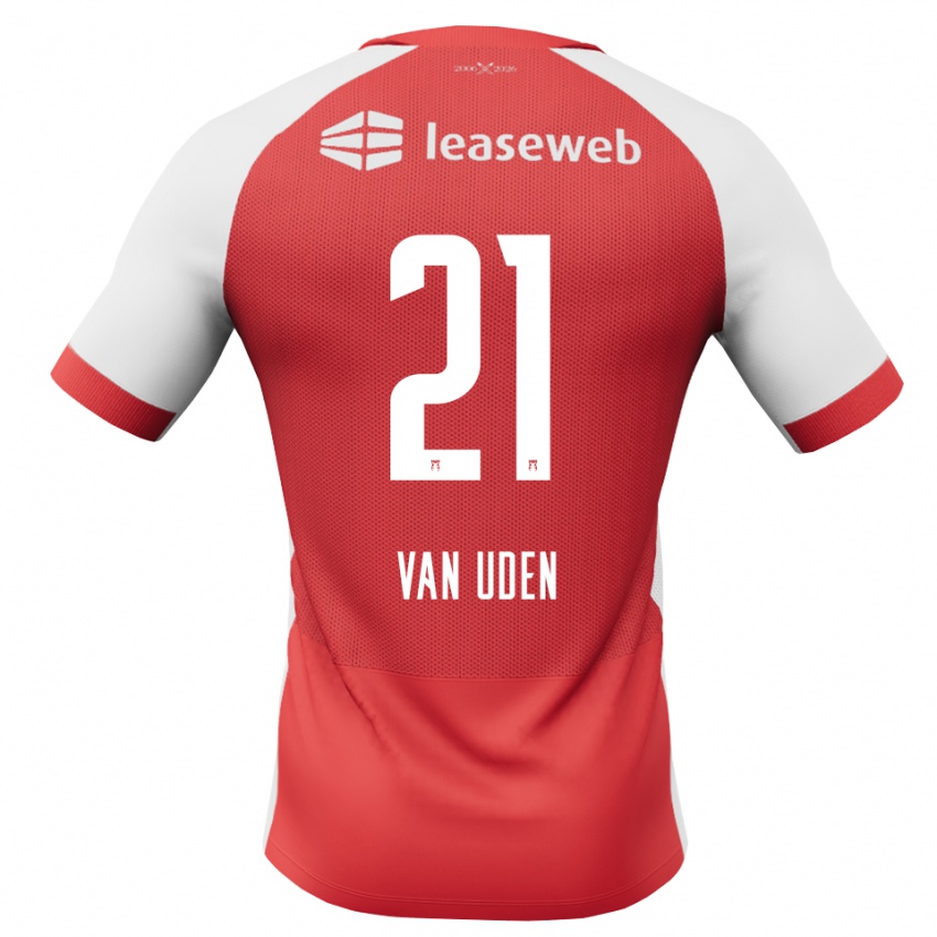 גברים Jasmijn Van Uden #21 אדום לבן שחור ג'רזי ביתית 2026/27 חולצה קצרה