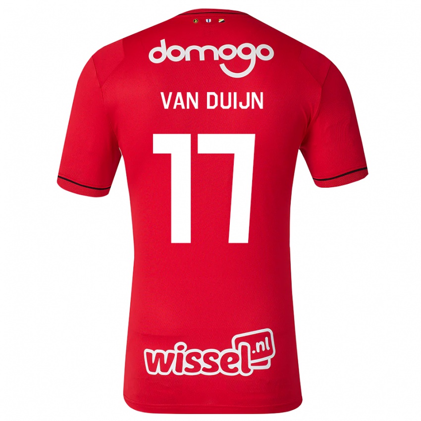 גברים Sem Van Duijn #17 אדום לבן שחור ג'רזי ביתית 2026/27 חולצה קצרה