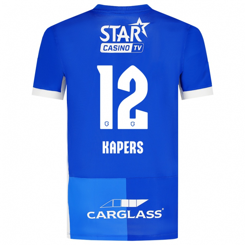 גברים Wout Kapers #12 כחול מדיום כחול רויאל לבן ג'רזי ביתית 2026/27 חולצה קצרה