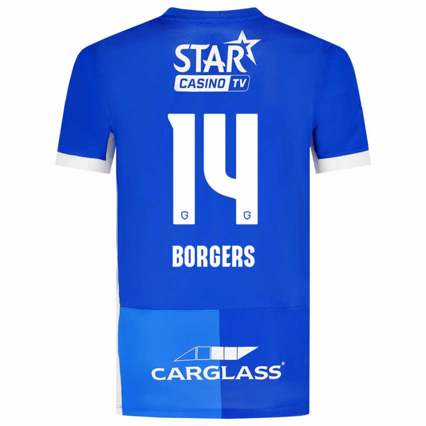 גברים Lander Borgers #14 כחול מדיום כחול רויאל לבן ג'רזי ביתית 2026/27 חולצה קצרה