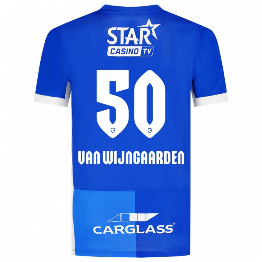 גברים Maren Van Wijngaarden #50 כחול מדיום כחול רויאל לבן ג'רזי ביתית 2026/27 חולצה קצרה