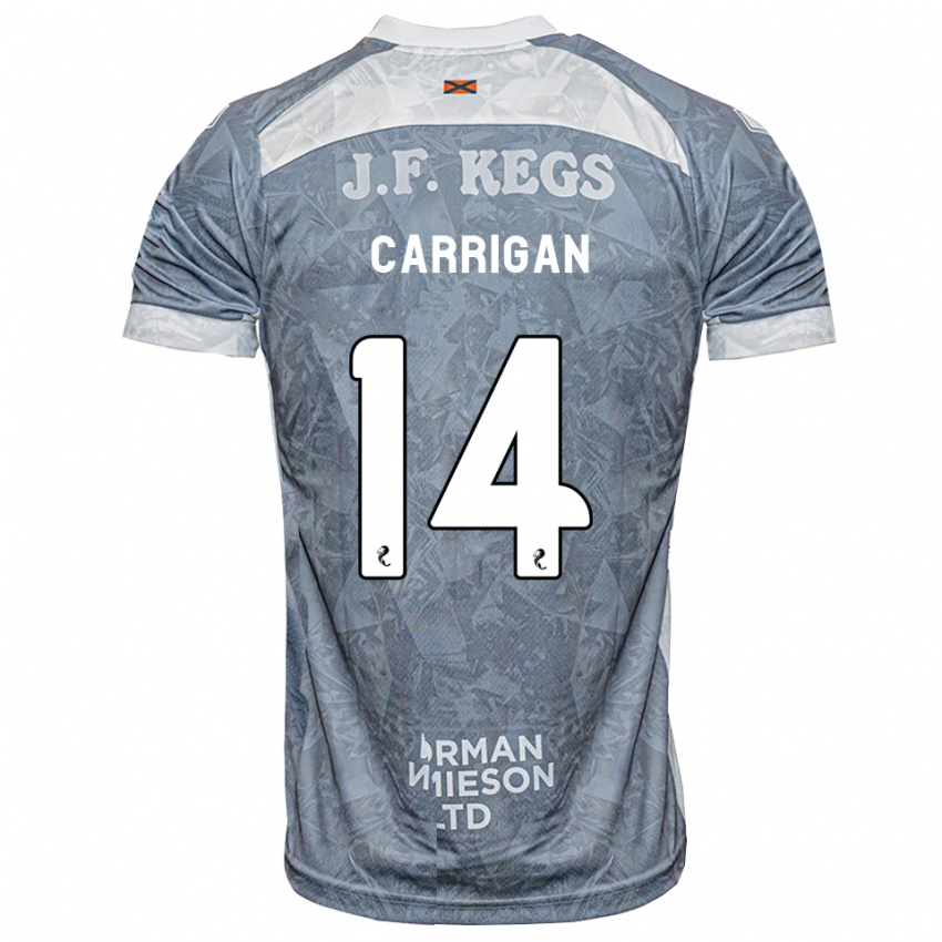 גברים Leo Carrigan #14 אפור דהוי הרחק ג'רזי 2026/27 חולצה קצרה