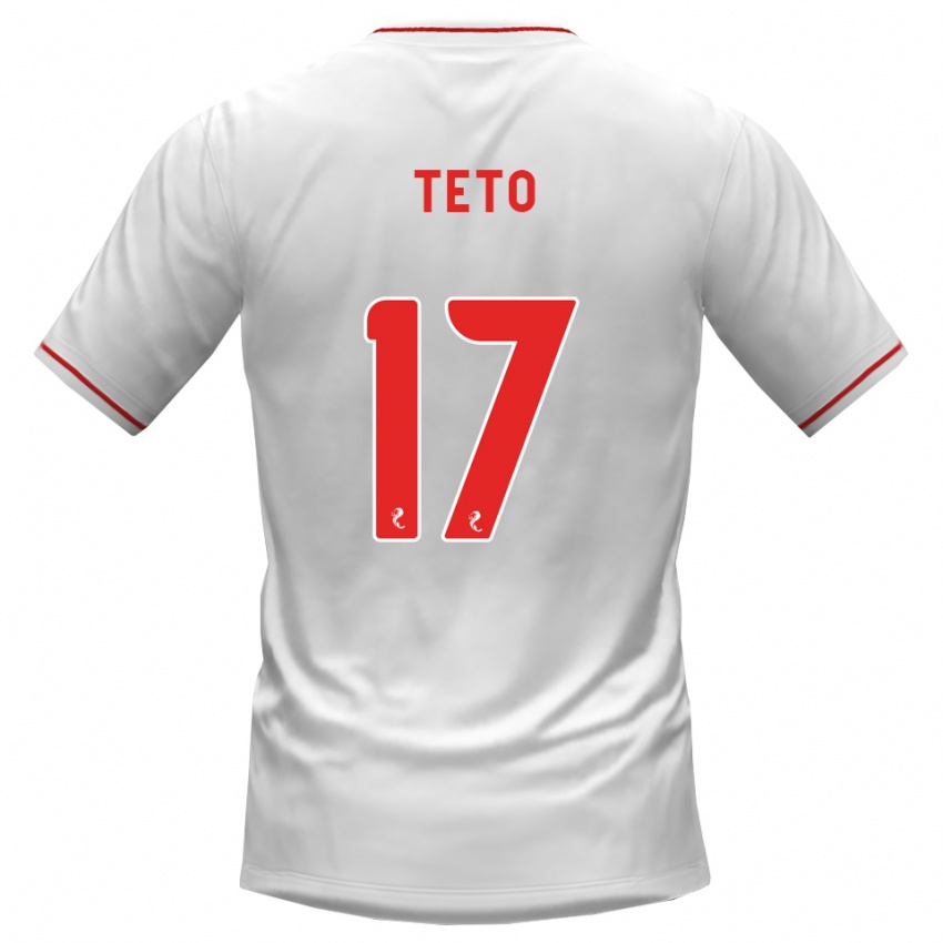 גברים Aphelele Teto #17 לבן אדום הרחק ג'רזי 2026/27 חולצה קצרה