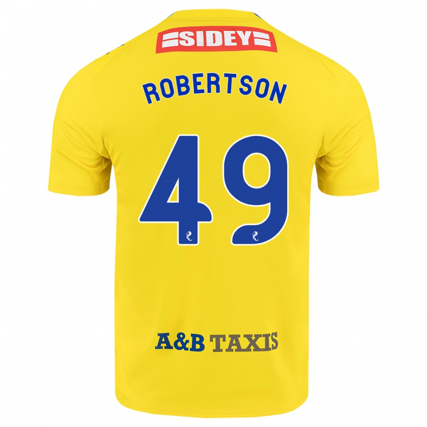 גברים Jack Robertson #49 צהוב כחול שחור הרחק ג'רזי 2026/27 חולצה קצרה