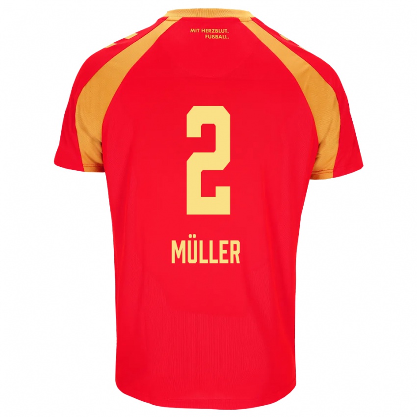 גברים Ruben Müller #2 אדום כתום שחור הרחק ג'רזי 2026/27 חולצה קצרה