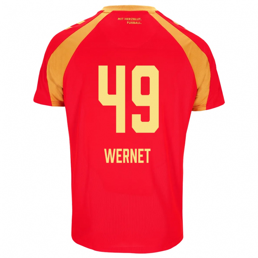 גברים Vigo Wernet #49 אדום כתום שחור הרחק ג'רזי 2026/27 חולצה קצרה