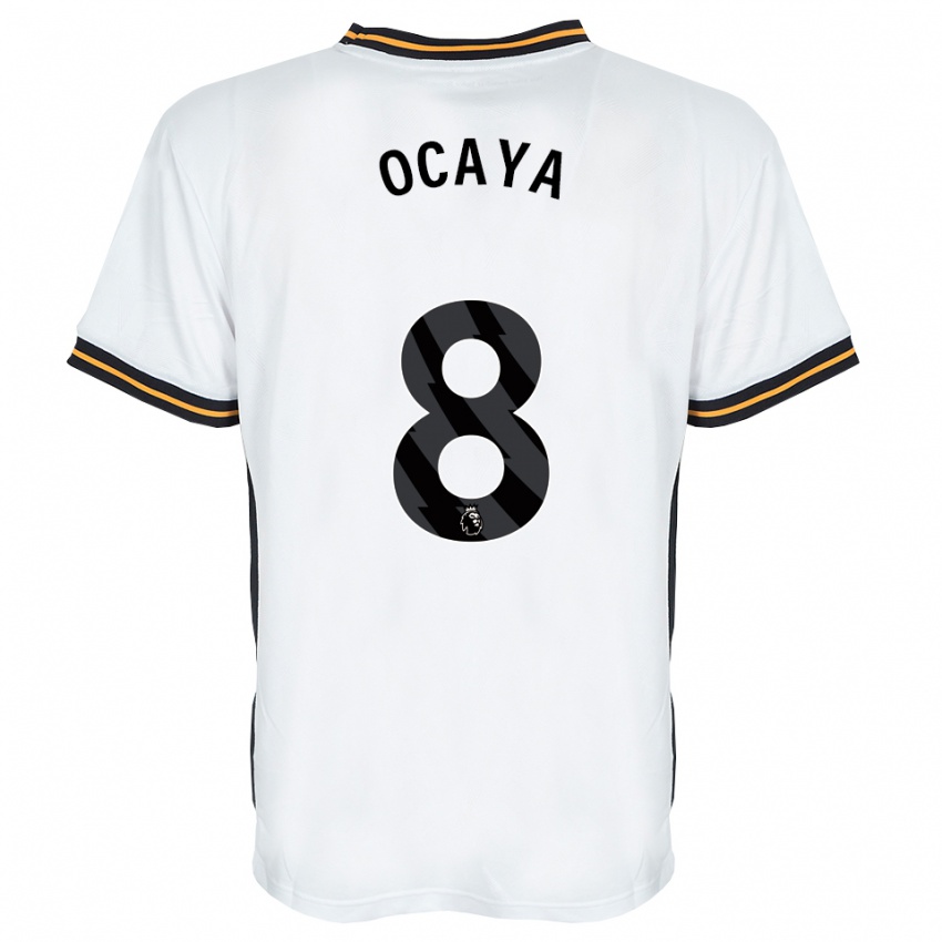 גברים Josh Ocaya #8 לבן כתום שחור הרחק ג'רזי 2026/27 חולצה קצרה