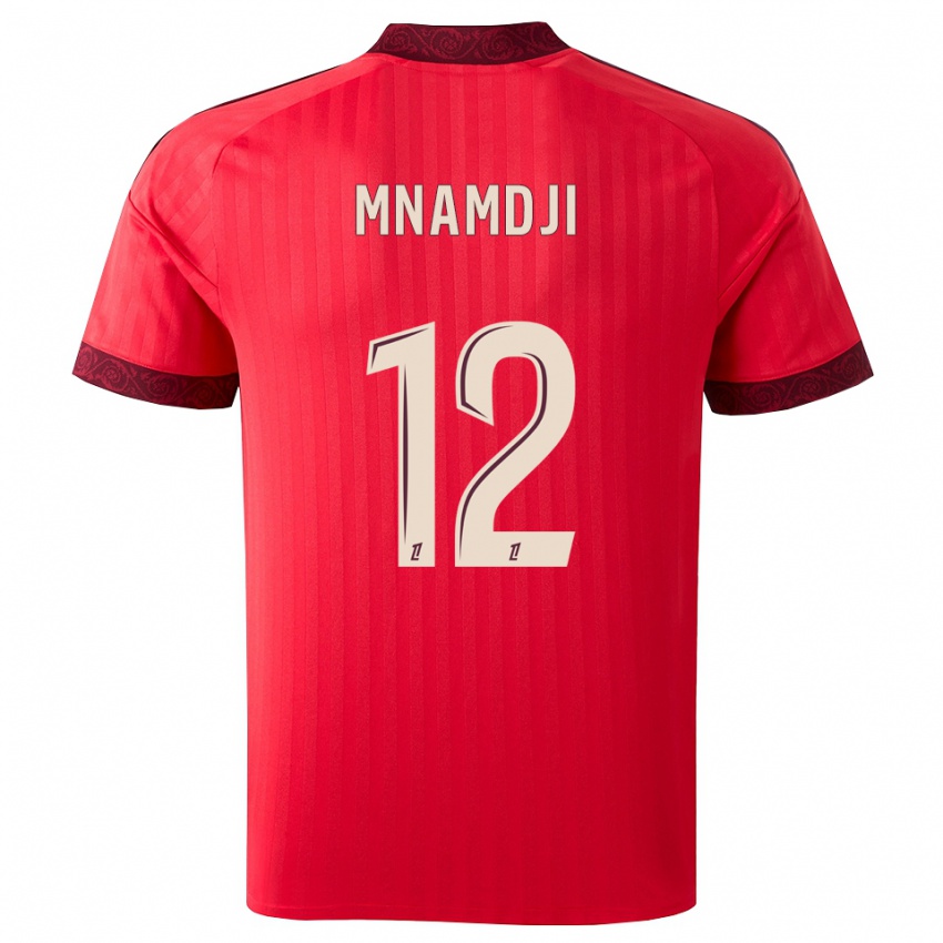 גברים Kassim Mnamdji #12 בורגונדי אדום לבן הרחק ג'רזי 2026/27 חולצה קצרה
