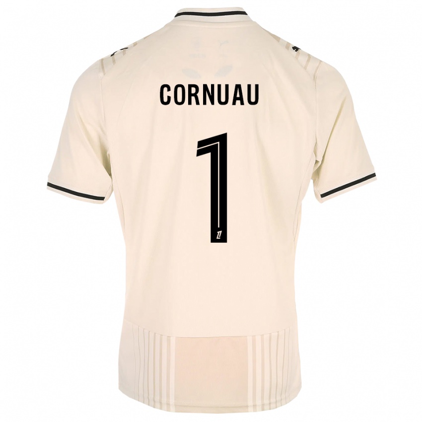 גברים Nino Cornuau #1 תחרה ישנה שחור לבן עתיק הרחק ג'רזי 2026/27 חולצה קצרה