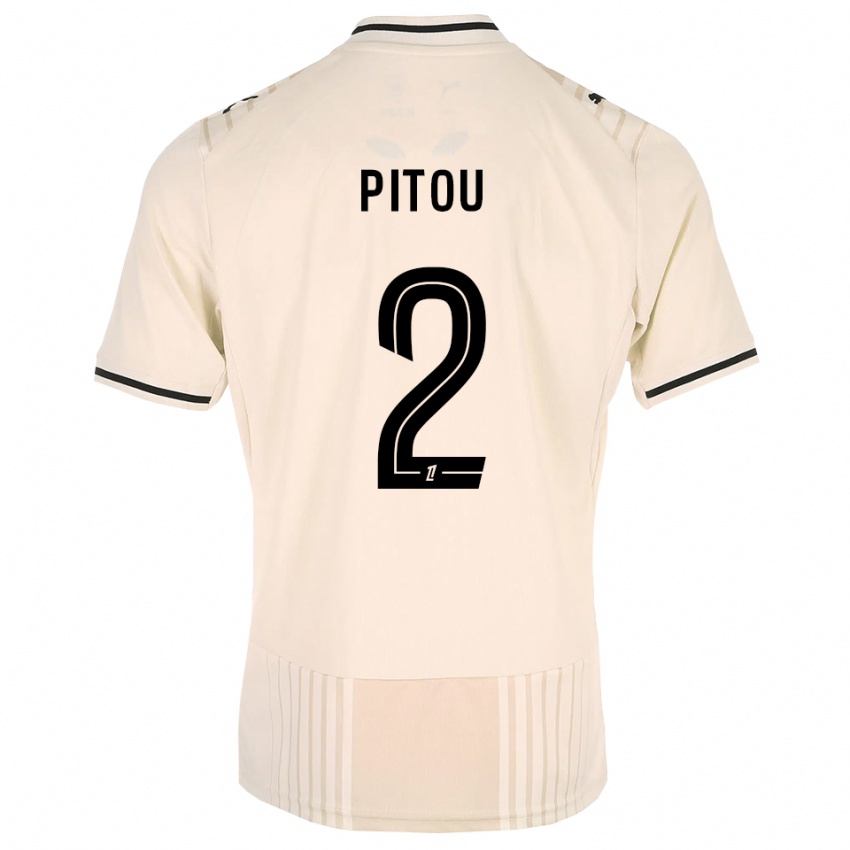 גברים Ryan Pitou #2 תחרה ישנה שחור לבן עתיק הרחק ג'רזי 2026/27 חולצה קצרה