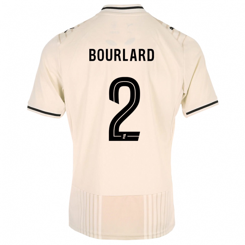 גברים Liam Bourlard #2 תחרה ישנה שחור לבן עתיק הרחק ג'רזי 2026/27 חולצה קצרה