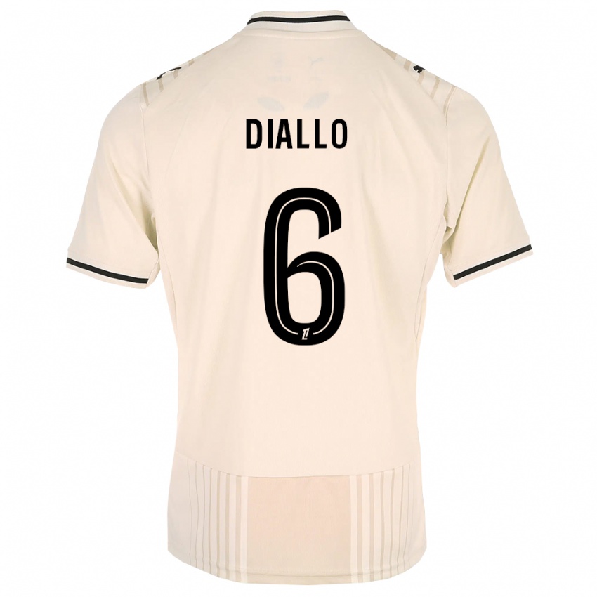גברים Amadou Diallo #6 תחרה ישנה שחור לבן עתיק הרחק ג'רזי 2026/27 חולצה קצרה