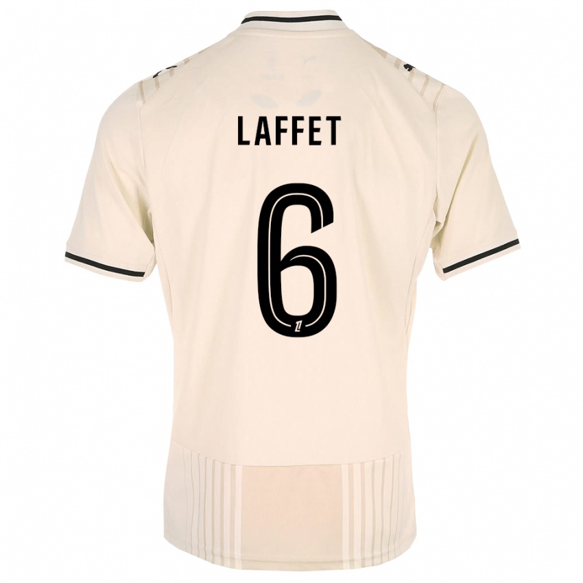 גברים Yves Laffet #6 תחרה ישנה שחור לבן עתיק הרחק ג'רזי 2026/27 חולצה קצרה