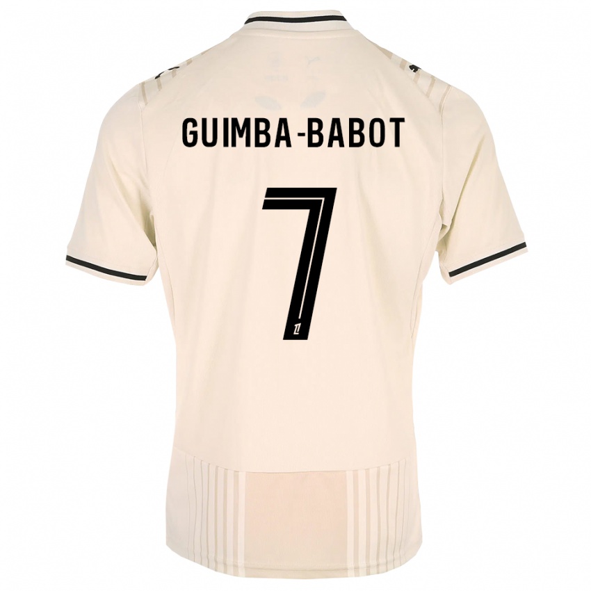 גברים Khays Guimba-Babot #7 תחרה ישנה שחור לבן עתיק הרחק ג'רזי 2026/27 חולצה קצרה