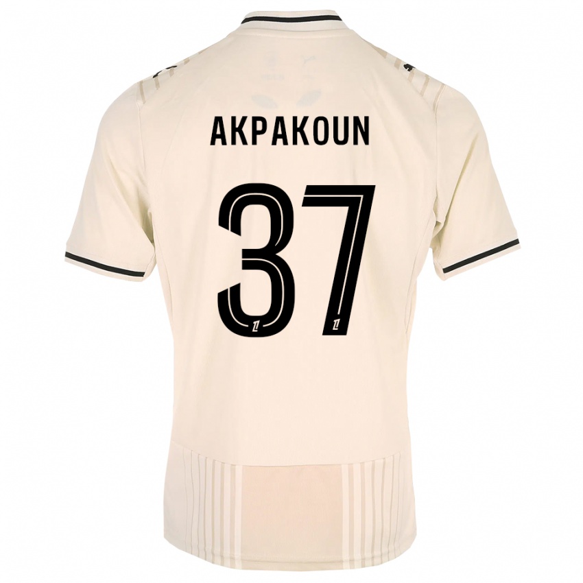 גברים Tom Akpakoun #37 תחרה ישנה שחור לבן עתיק הרחק ג'רזי 2026/27 חולצה קצרה