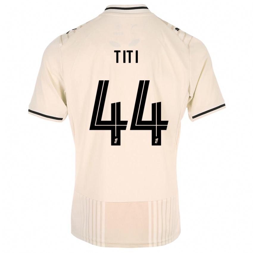 גברים Yvann Titi #44 תחרה ישנה שחור לבן עתיק הרחק ג'רזי 2026/27 חולצה קצרה