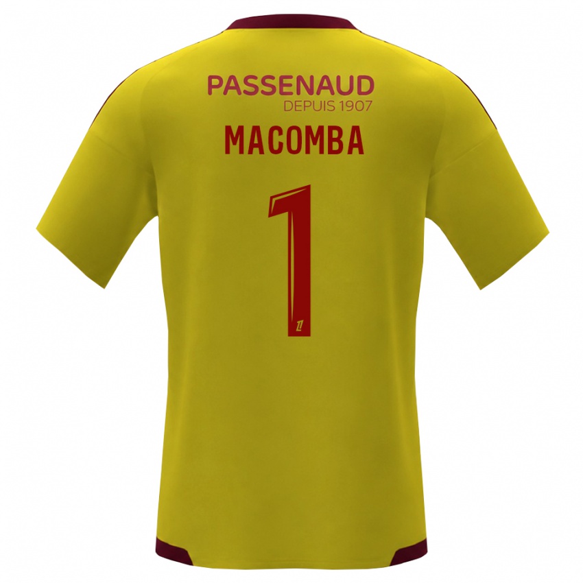 גברים Tyron Macomba #1 צהוב אדום ירוק הרחק ג'רזי 2026/27 חולצה קצרה