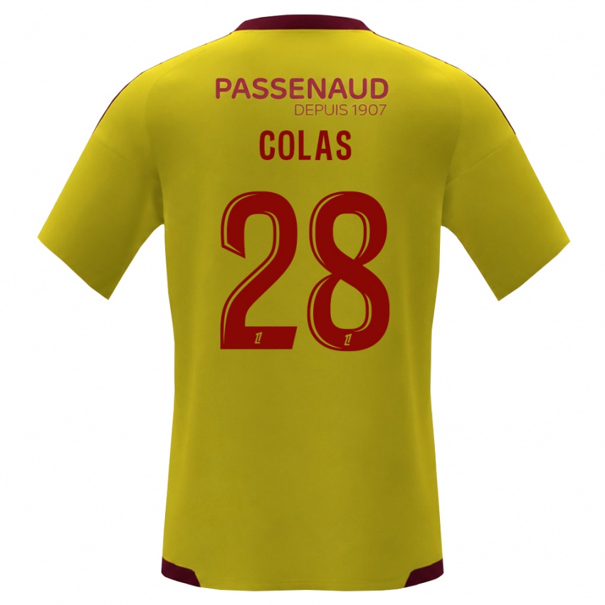 גברים Erwan Colas #28 צהוב אדום ירוק הרחק ג'רזי 2026/27 חולצה קצרה