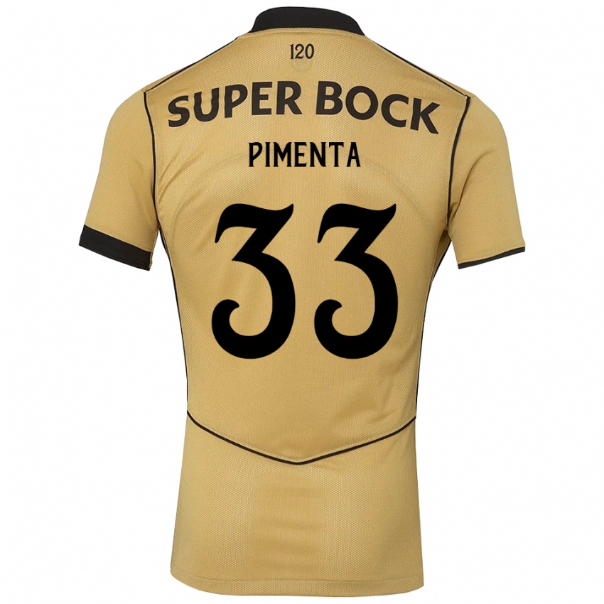 גברים Carolina Pimenta #33 זהב שחור הרחק ג'רזי 2026/27 חולצה קצרה