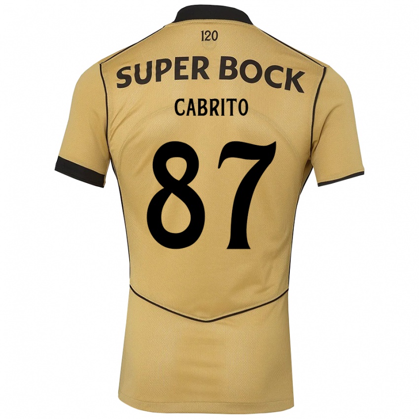 גברים Rodrigo Cabrito #87 זהב שחור הרחק ג'רזי 2026/27 חולצה קצרה