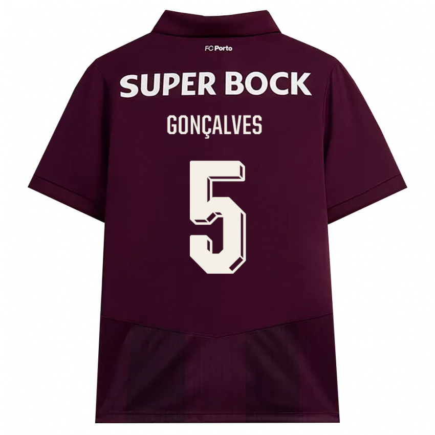 גברים Martim Gonçalves #5 בורדו לבן הרחק ג'רזי 2026/27 חולצה קצרה