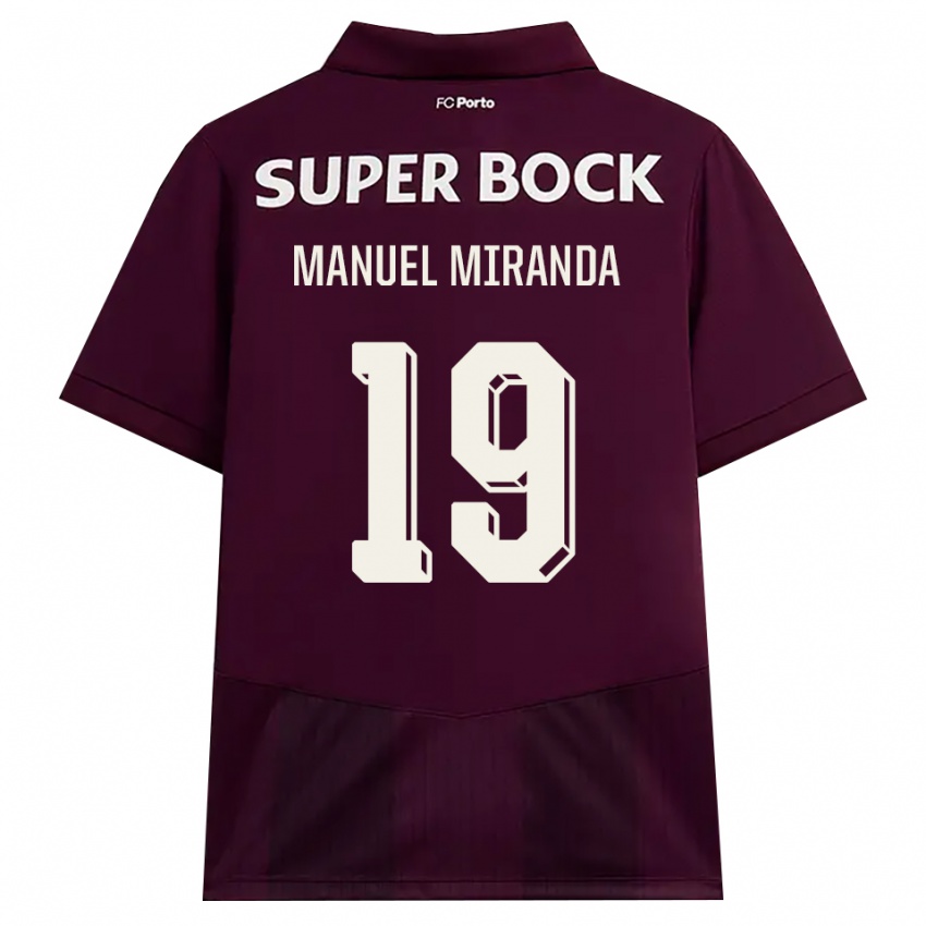 גברים Manuel Miranda #19 בורדו לבן הרחק ג'רזי 2026/27 חולצה קצרה