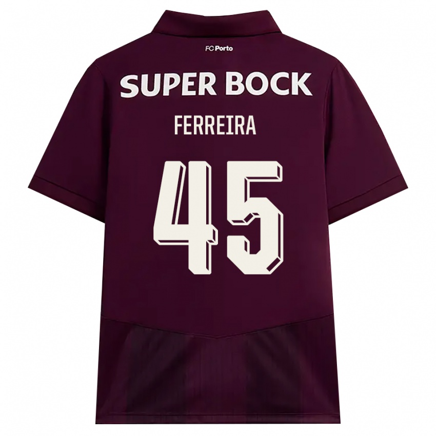 גברים Tiago Ferreira #45 בורדו לבן הרחק ג'רזי 2026/27 חולצה קצרה