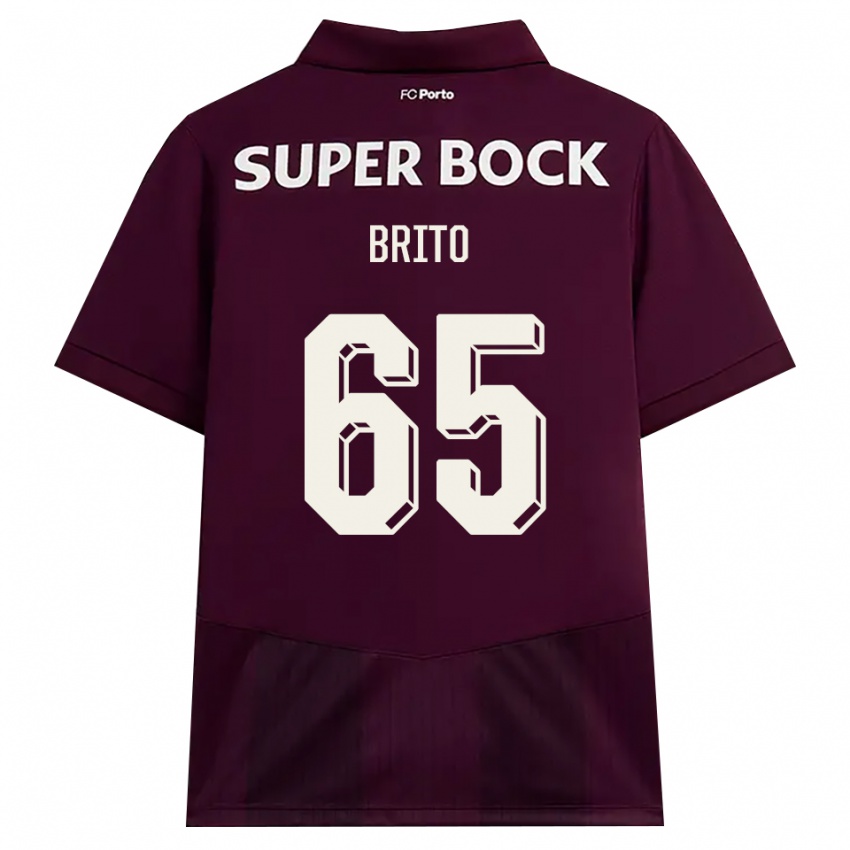 גברים João Brito #65 בורדו לבן הרחק ג'רזי 2026/27 חולצה קצרה