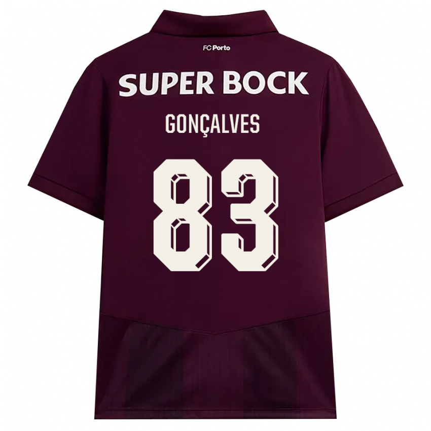 גברים Rodrigo Gonçalves #83 בורדו לבן הרחק ג'רזי 2026/27 חולצה קצרה