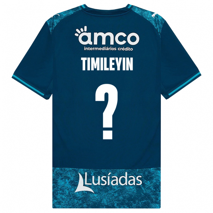 גברים Adebisi Timileyin #0 אפור כהה טורקיז בינוני הרחק ג'רזי 2026/27 חולצה קצרה