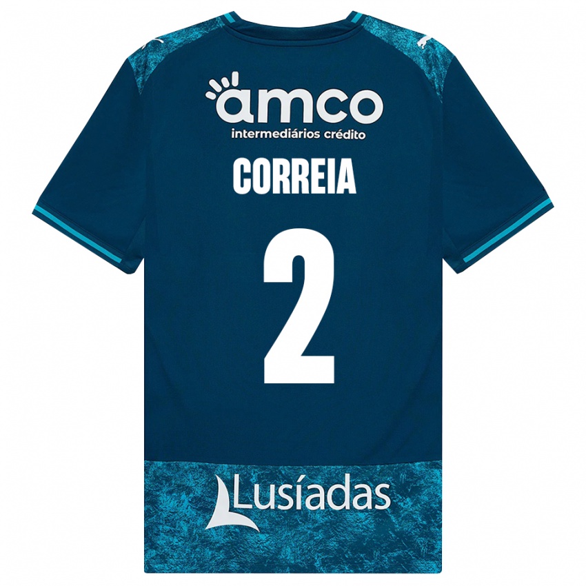 גברים Nuno Correia #2 אפור כהה טורקיז בינוני הרחק ג'רזי 2026/27 חולצה קצרה