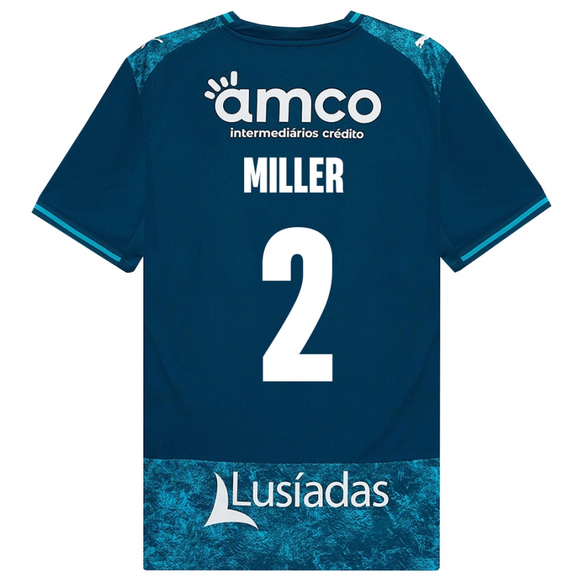 גברים Maria Miller #2 אפור כהה טורקיז בינוני הרחק ג'רזי 2026/27 חולצה קצרה