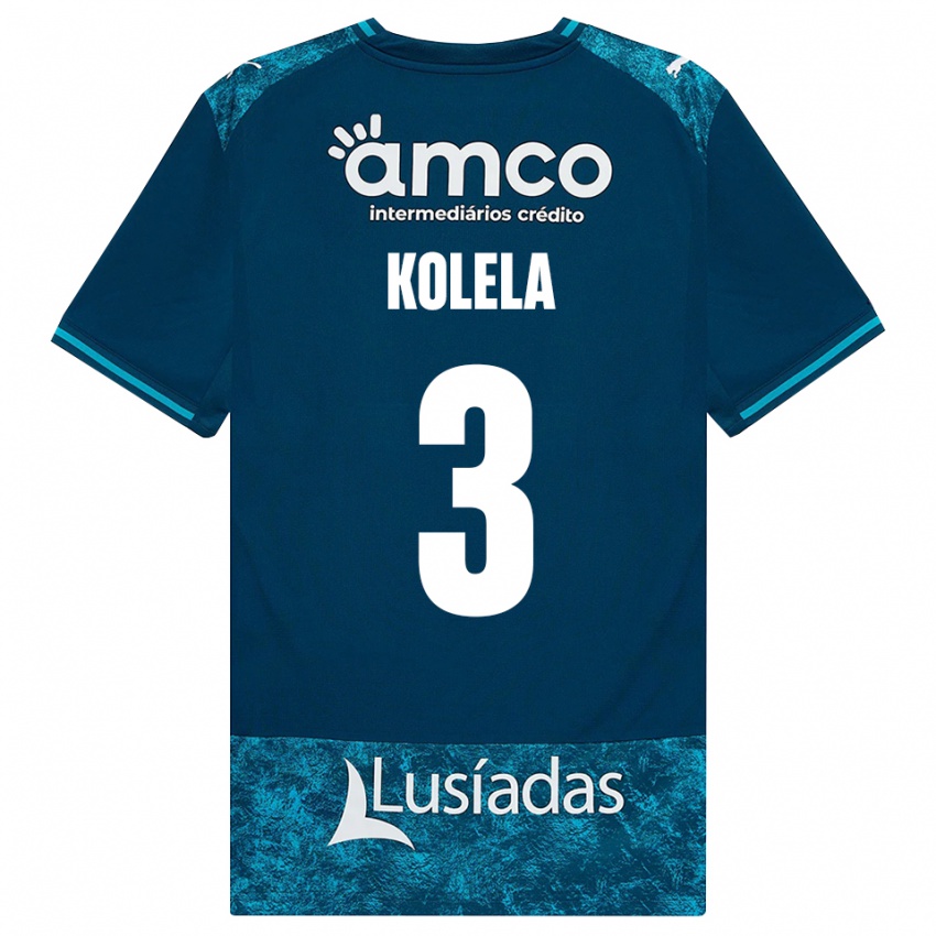 גברים Kyllian Kolela #3 אפור כהה טורקיז בינוני הרחק ג'רזי 2026/27 חולצה קצרה