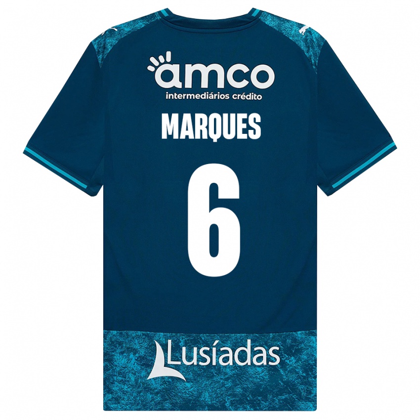 גברים Rodrigo Marques #6 אפור כהה טורקיז בינוני הרחק ג'רזי 2026/27 חולצה קצרה