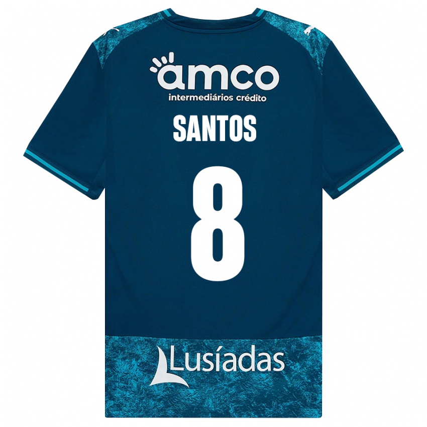 גברים Vicente Santos #8 אפור כהה טורקיז בינוני הרחק ג'רזי 2026/27 חולצה קצרה