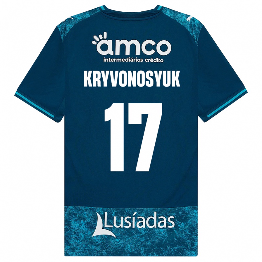 גברים Leonardo Kryvonosyuk #17 אפור כהה טורקיז בינוני הרחק ג'רזי 2026/27 חולצה קצרה