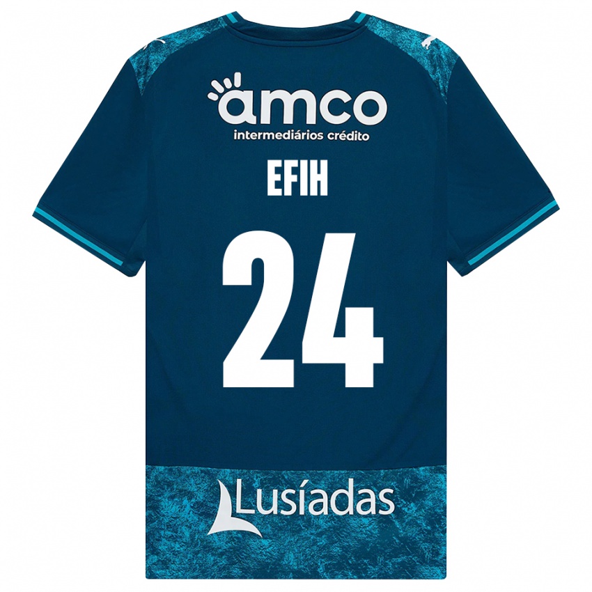 גברים Peace Efih #24 אפור כהה טורקיז בינוני הרחק ג'רזי 2026/27 חולצה קצרה