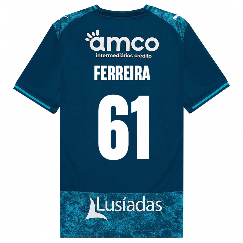 גברים Tiago Ferreira #61 אפור כהה טורקיז בינוני הרחק ג'רזי 2026/27 חולצה קצרה