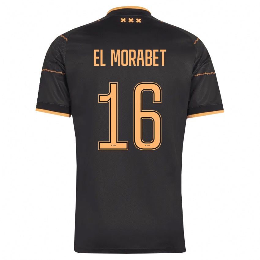 גברים Younes El Morabet #16 שחור כתום הרחק ג'רזי 2026/27 חולצה קצרה