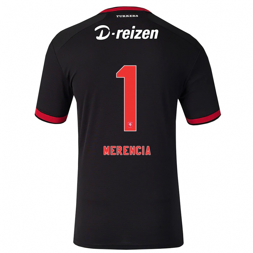 גברים Leandro Merencia #1 אדום לבן שחור הרחק ג'רזי 2026/27 חולצה קצרה